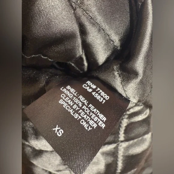 Chaser - Real Feather Jacket- Black & Iridescent - XS NWT - Picture 5 of 7